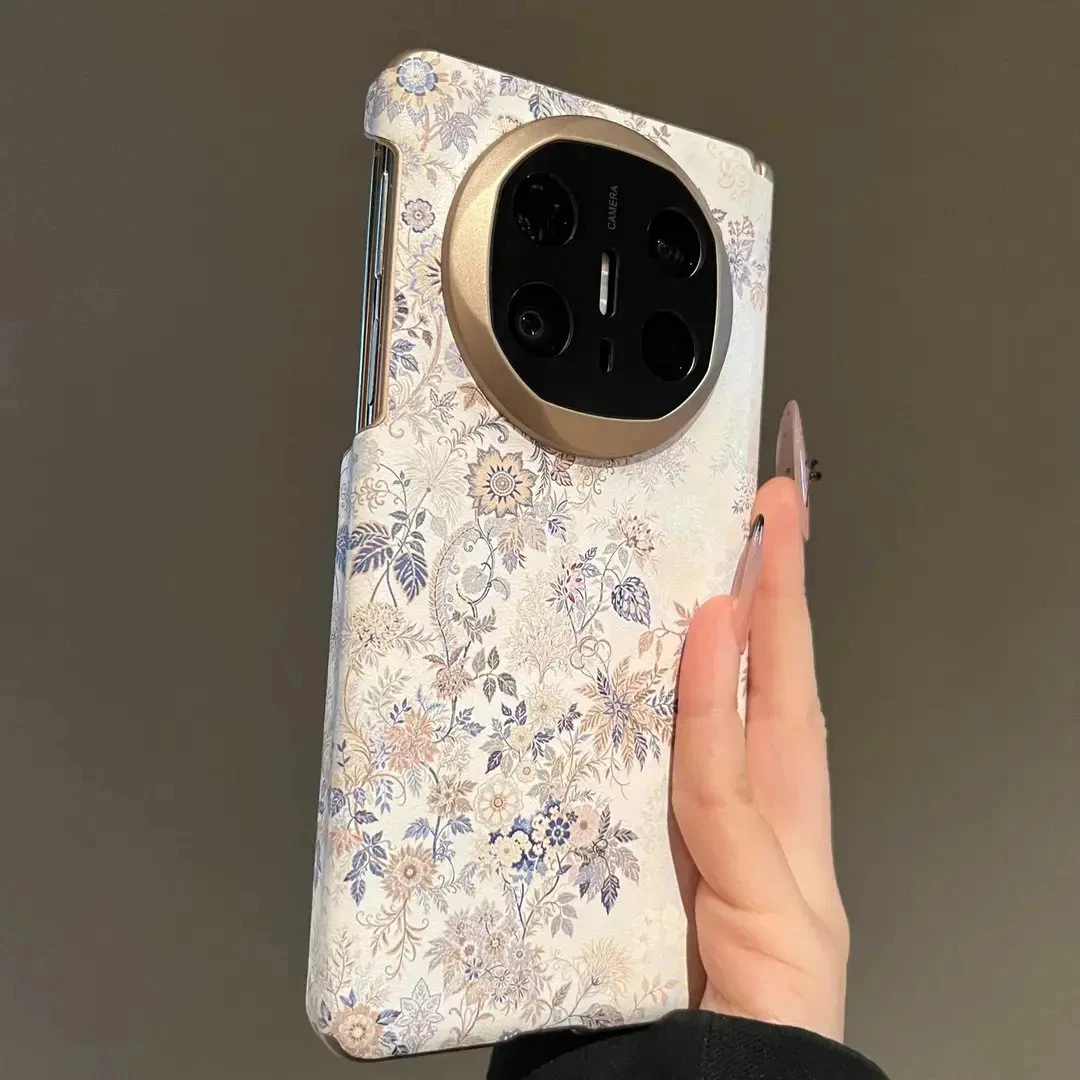 电镀磨砂奢华复古花卉适用华为MateX6典藏版折叠屏手机壳MateX5