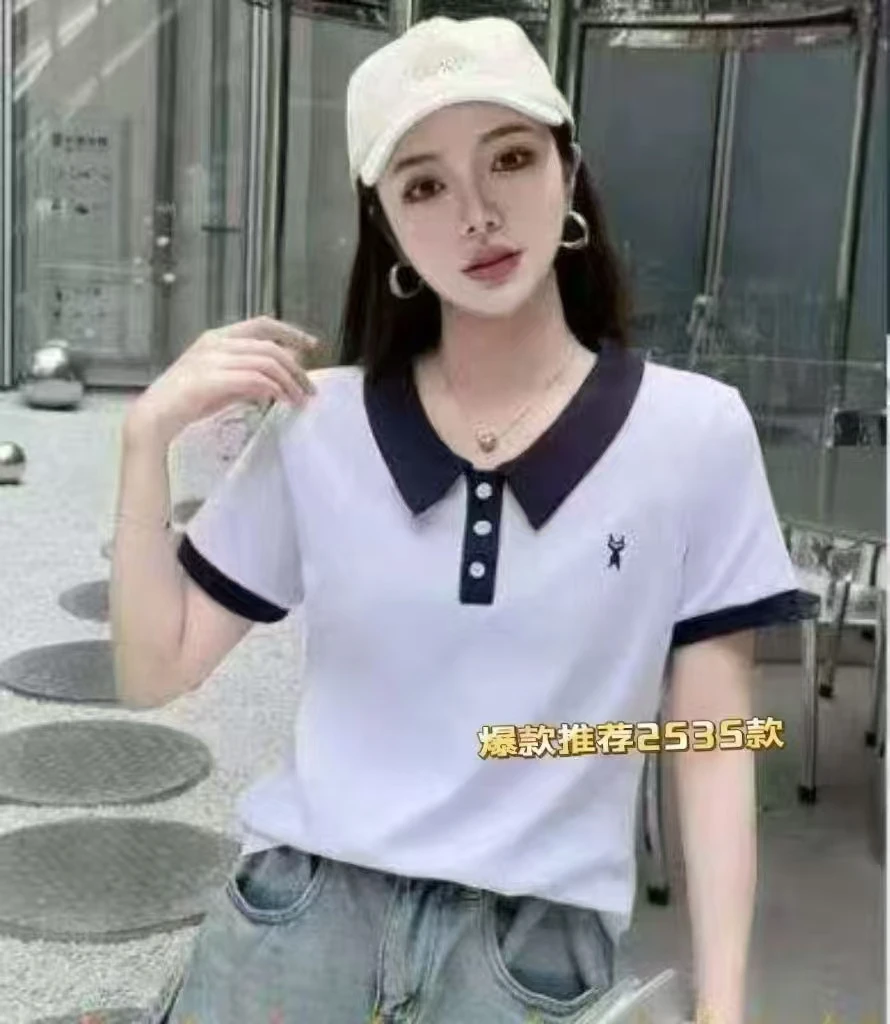 2535#明哲服饰短袖T恤女休闲显瘦洋气时尚百搭潮流夏季