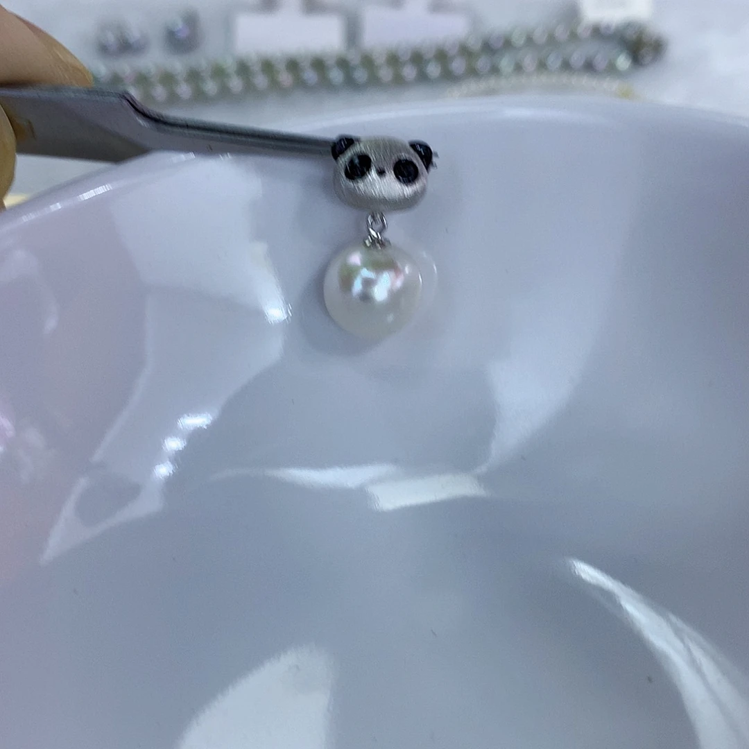 吊坠(不含链)银S925镶嵌淡水珍珠10-11
