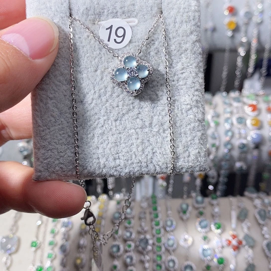 翡翠银S925镶嵌颈饰