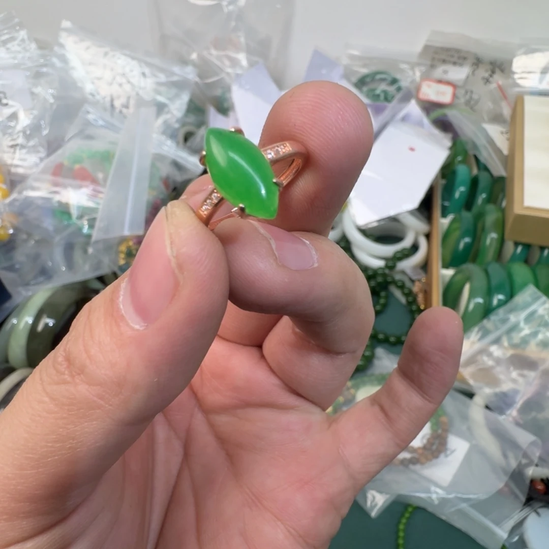 翡翠戒指银S925镶嵌308号