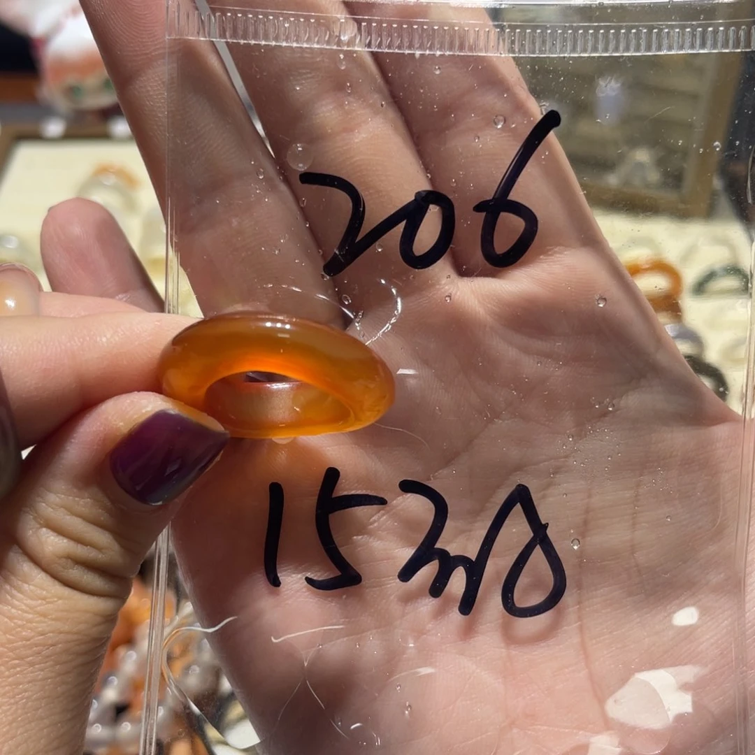 玛瑙/玉髓戒指银S925镶嵌