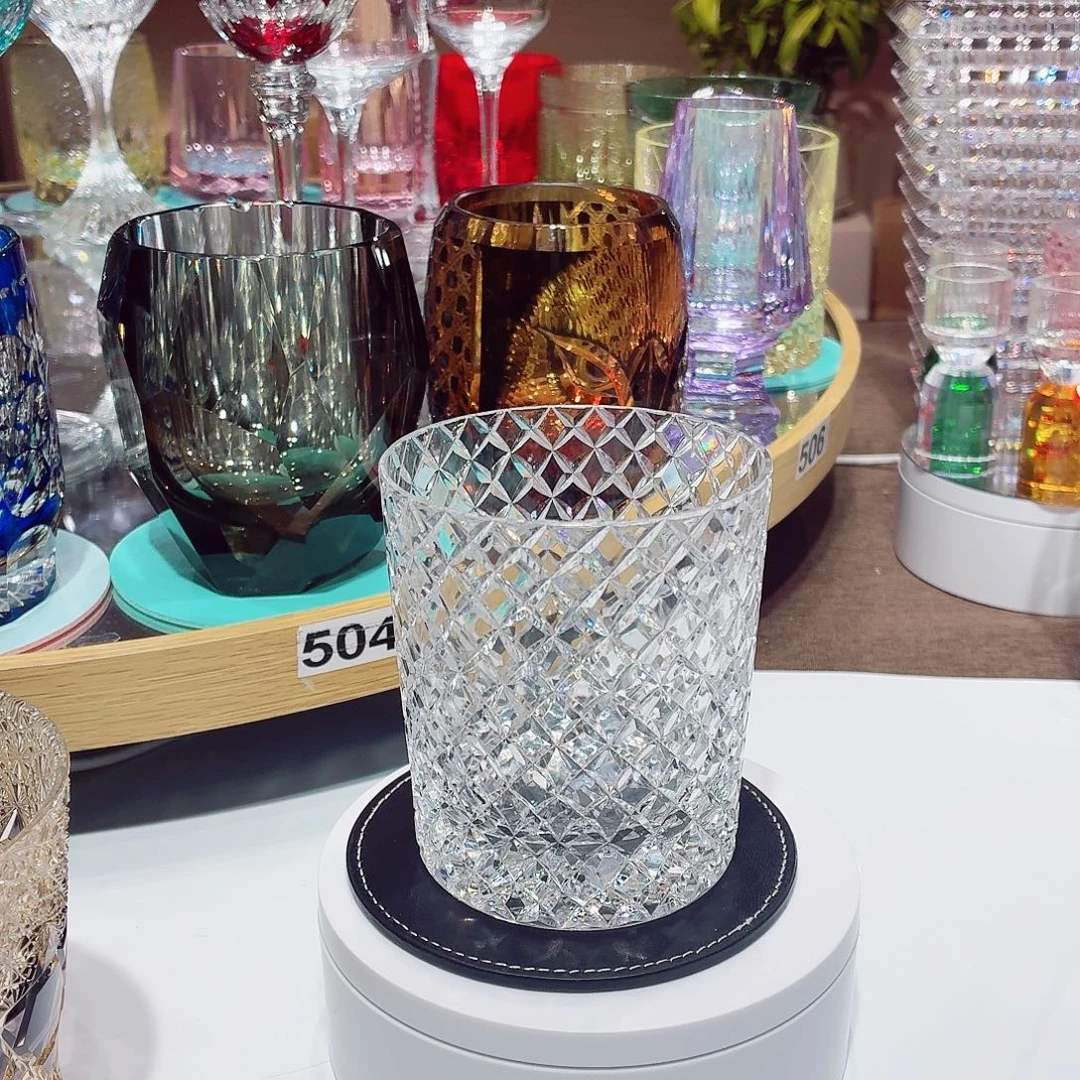 人***峰无盖款水晶玻璃威士忌