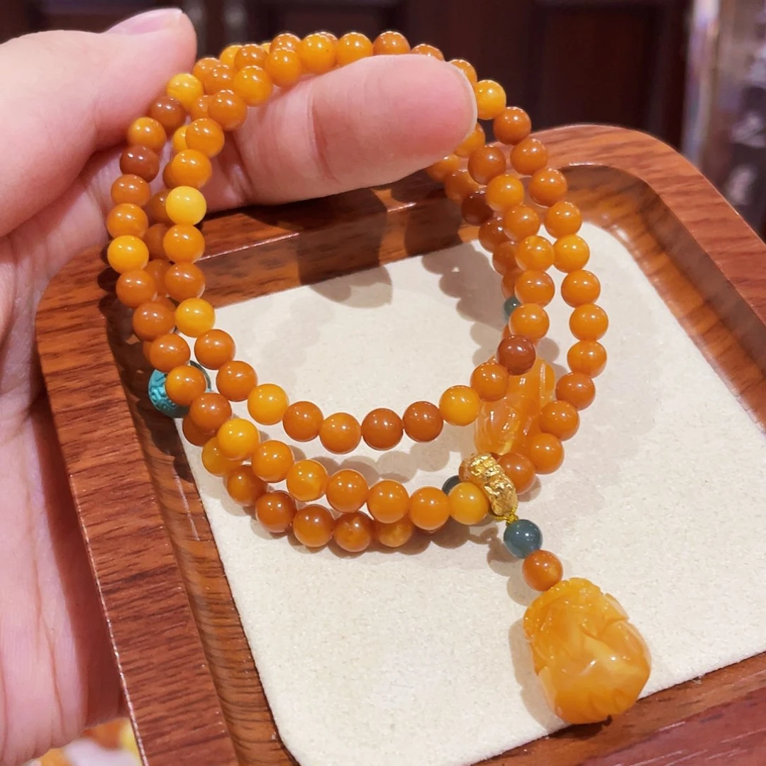 未镶嵌蜜蜡手链手串