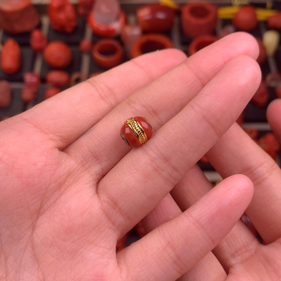 南红玛瑙未镶嵌汉堡珠8+