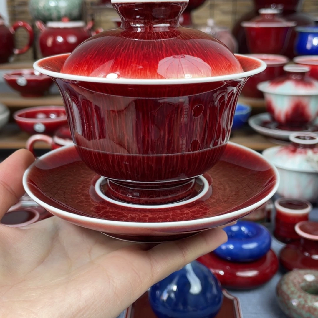 景德镇原矿陶瓷 元宝盖碗