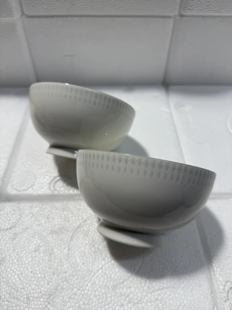 【卡西迪】手雕白瓷米饭碗5.5英寸（4个）