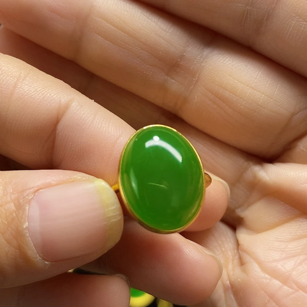 银S925镀金镶嵌和田玉把件