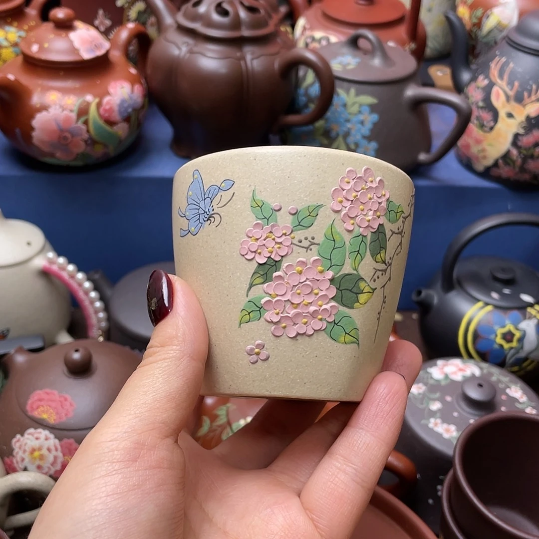 红泥茶杯紫砂主人杯150cc