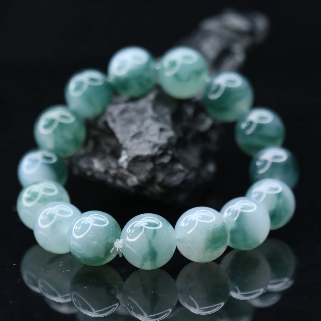 FC47天然缅甸翡翠A货圆珠手串/900003/保利厦门拍卖