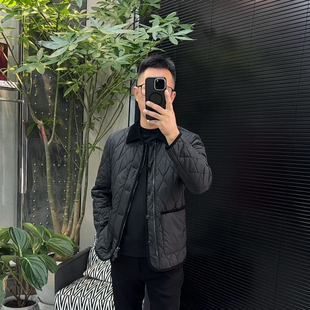 爆款 男士轻薄款棉服0061轻奢高端翻领商务休闲款棉服