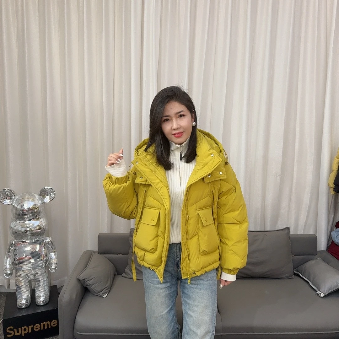 【华姐】24冬季小众设计大款兜兜大棉服百搭外套遮肉显瘦1335