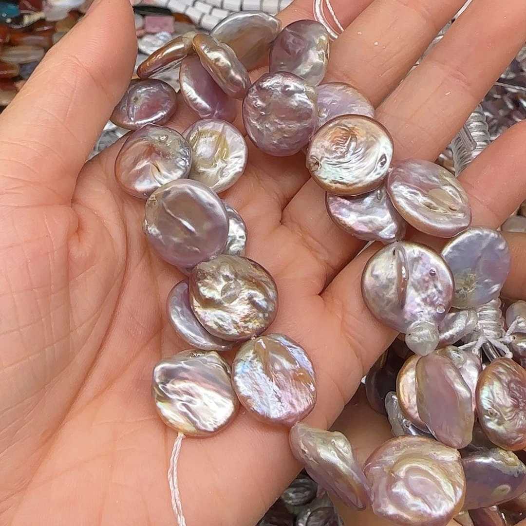 玛瑙/玉髓合金珠宝半成品珍珠13-15mm一条