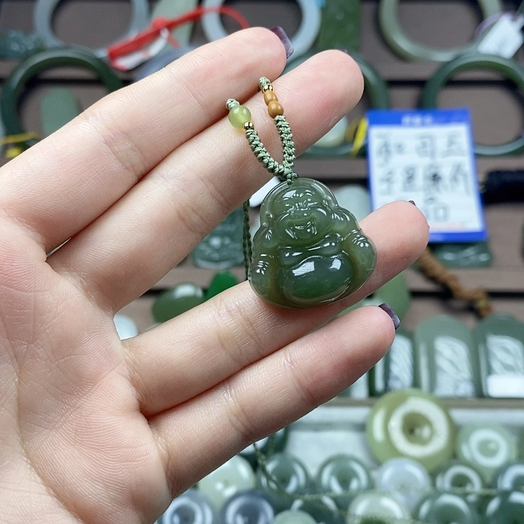 颈饰未镶嵌和田玉佛公25mm