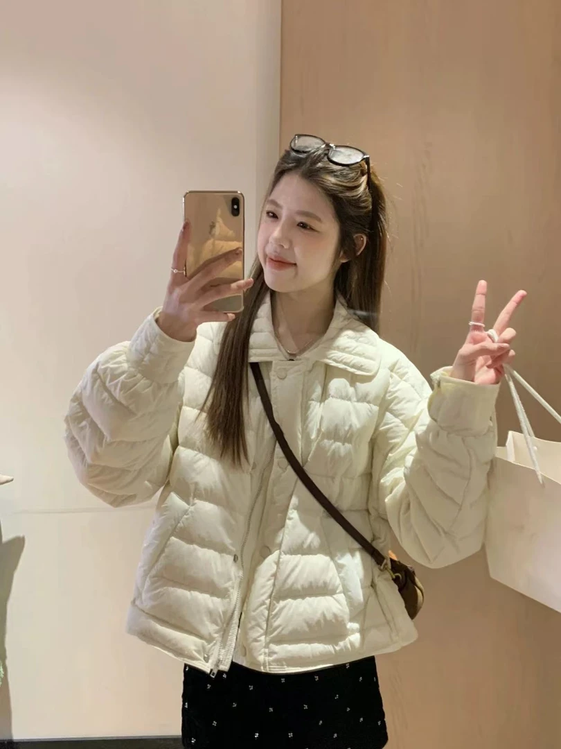 超级甜美的糖果色多巴胺轻薄棉服短款小个子秋冬百搭时尚新款学生