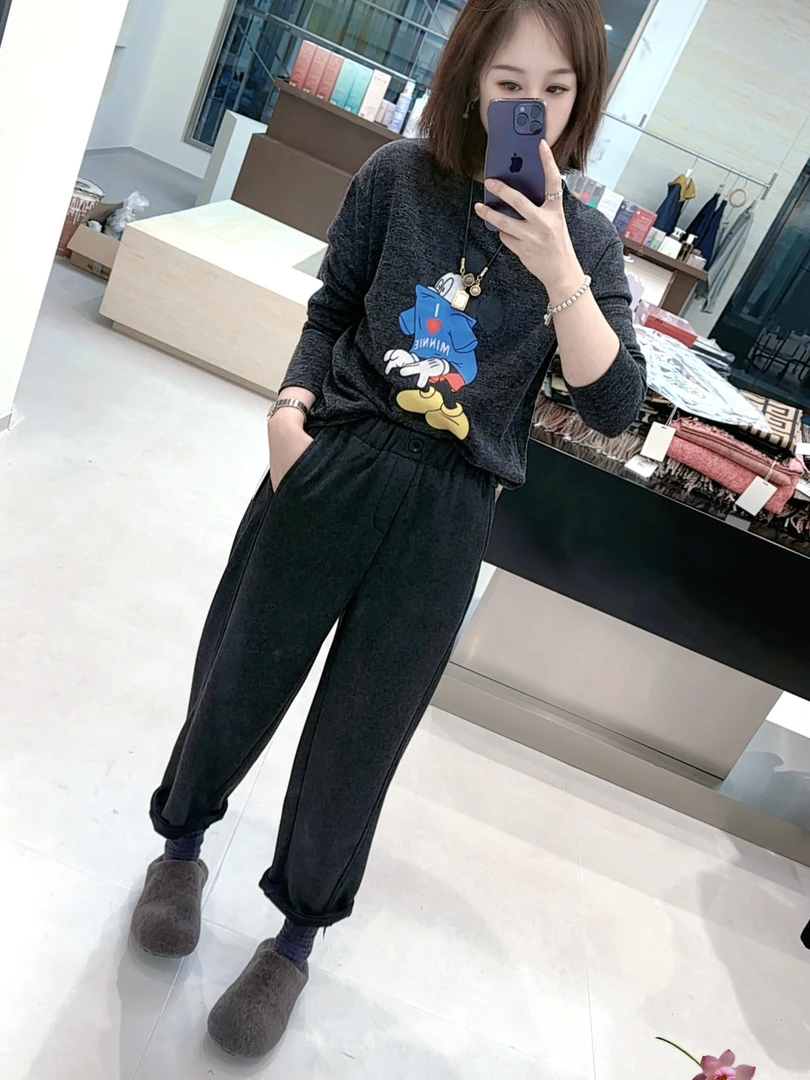 2025秋冬新款亲肤超柔显瘦百搭加绒小个子首选女士豌豆裤3322