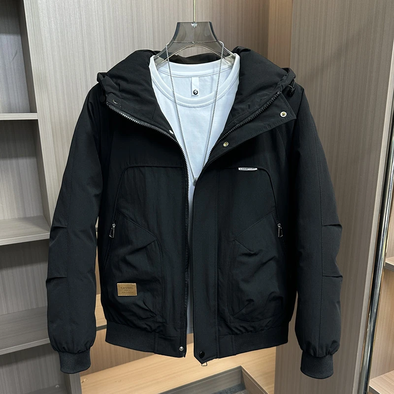 2025新款秋冬男士棉衣潮流休闲棉服男工装加厚棉袄面包服连帽外套