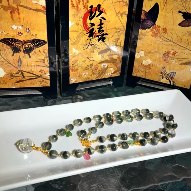 【二妹推荐】半盆绿幽灵项链55cm 0738 B91402202多样性发一