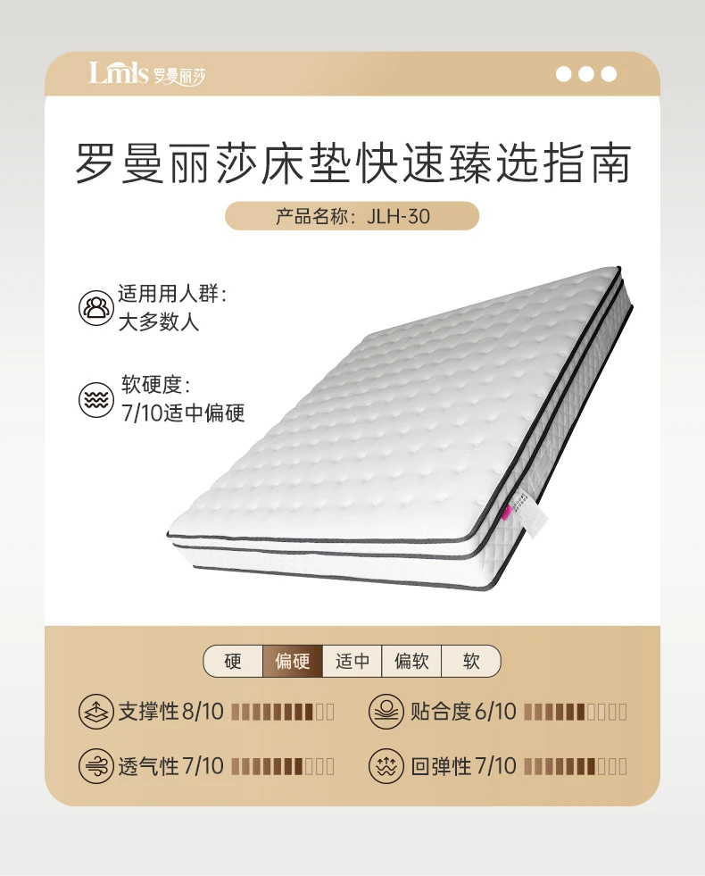 【梅总专场】罗曼丽莎床垫家用卧室独立弹簧床垫星级酒店睡眠 30#