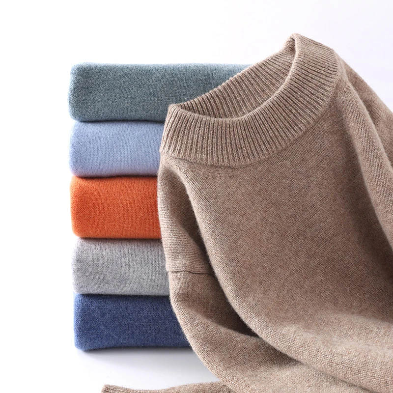 男加厚半高领100%纯羊毛 7针 长袖高档羊毛衫 正品 男士男款爸爸