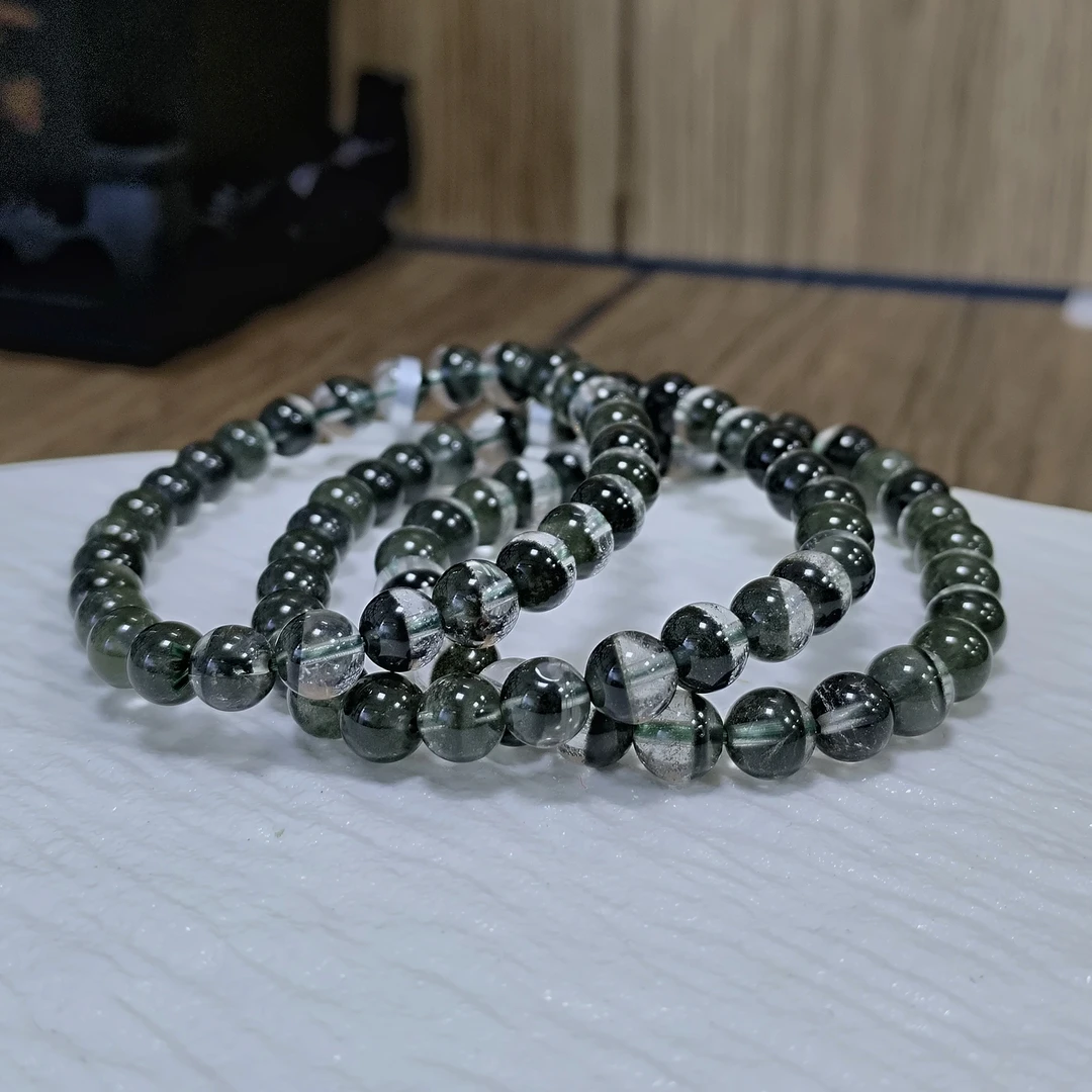 【书记甄选】天然绿幽灵单圈手链 多样性发一件 约6mm 1715BB