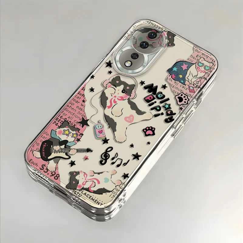 音乐猫猫适用荣耀80手机壳荣耀80Pro防摔GT全包80SE硅胶保护套