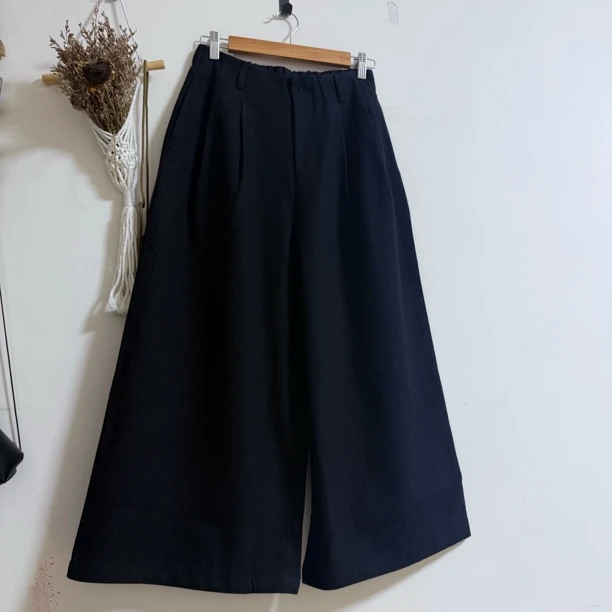 DOB｜香香子秋冬新款阔腿裤专属链接 黑色简约通勤显瘦宽松九分裤