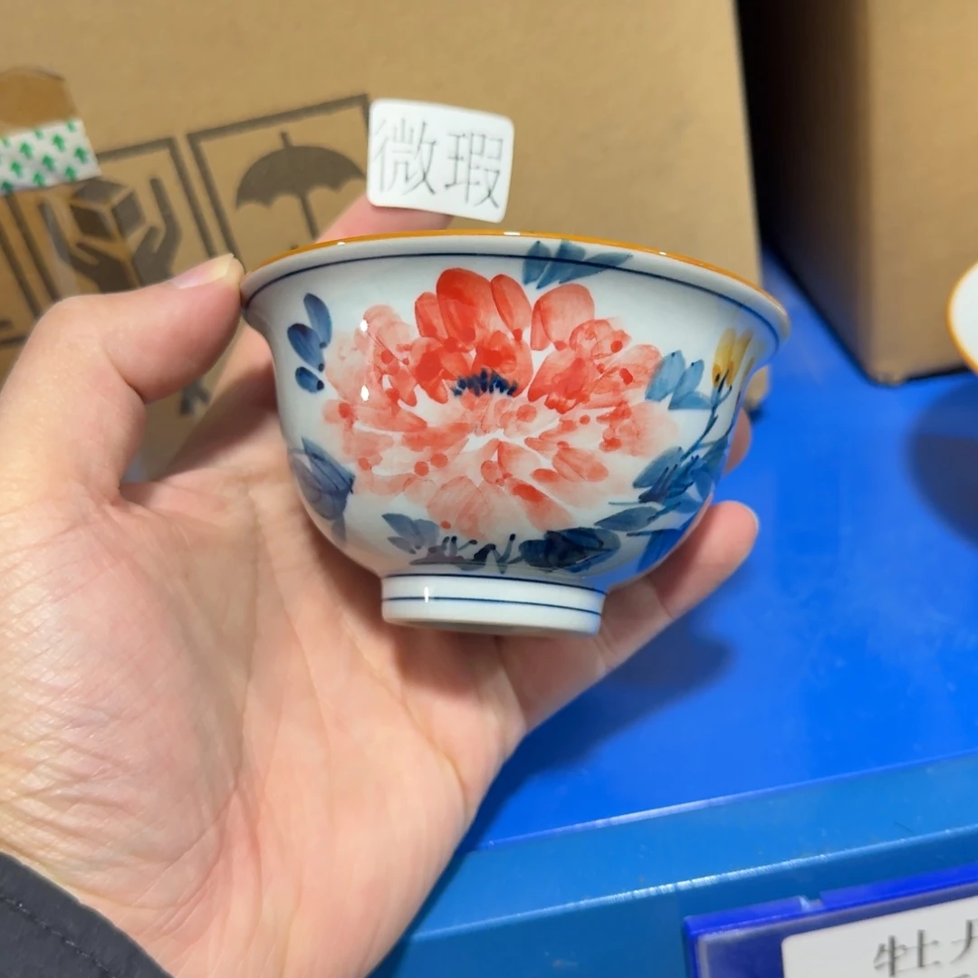 釉下手绘茶具微瑕