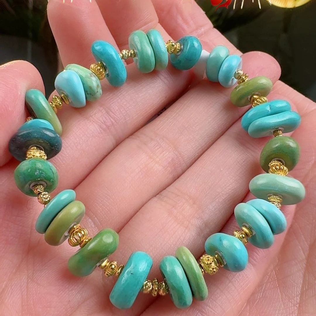绿松石珠宝奇石18K金镶嵌