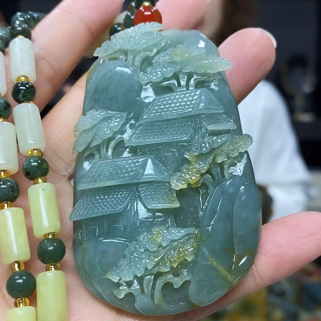 未镶嵌岫玉挂件吊坠项链