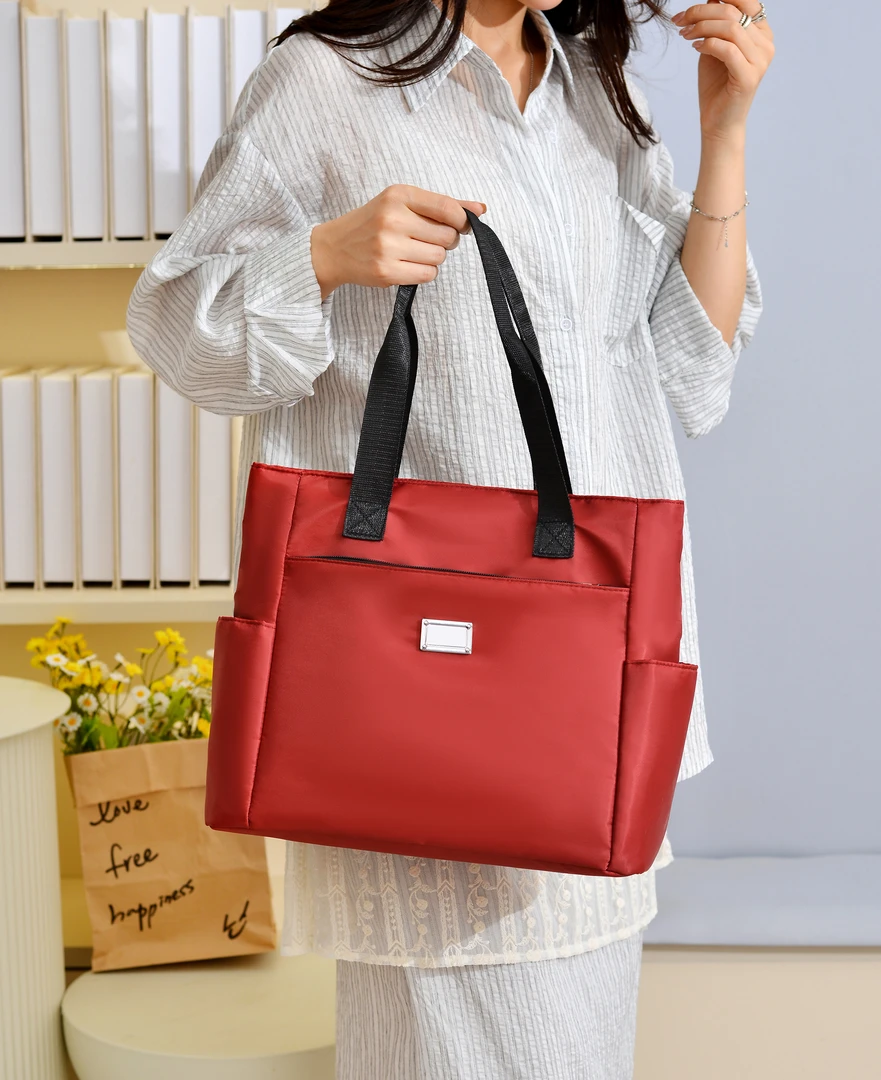 托特包简约风拉链双根单肩单肩包肩包轻便时尚手拎包