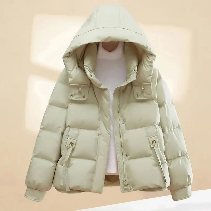 棉服女短款2025冬季新款韩版宽松ins棉袄外套加厚保暖连帽棉服