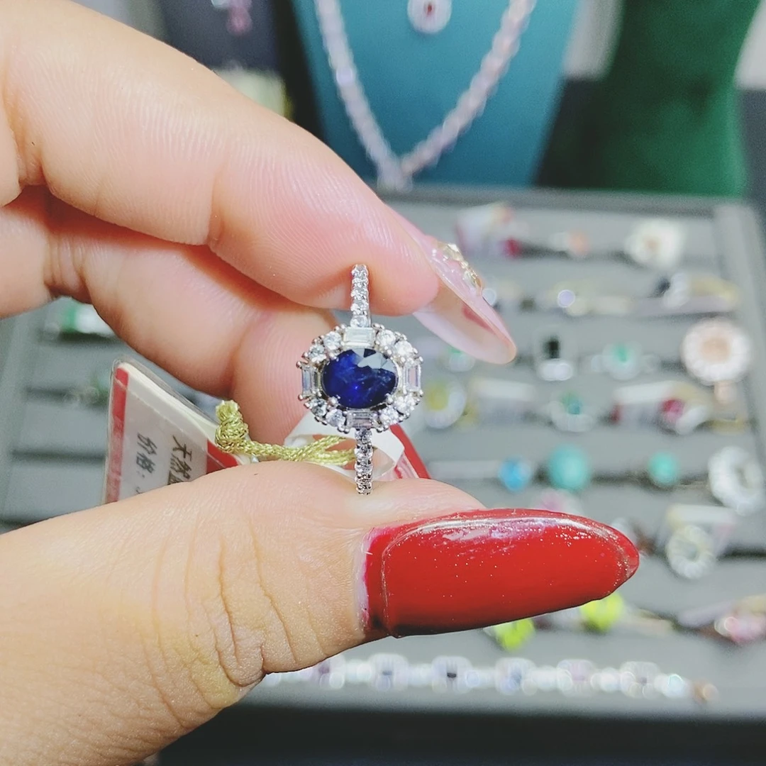 【闪购商品】戒指蓝宝石银S925镶嵌