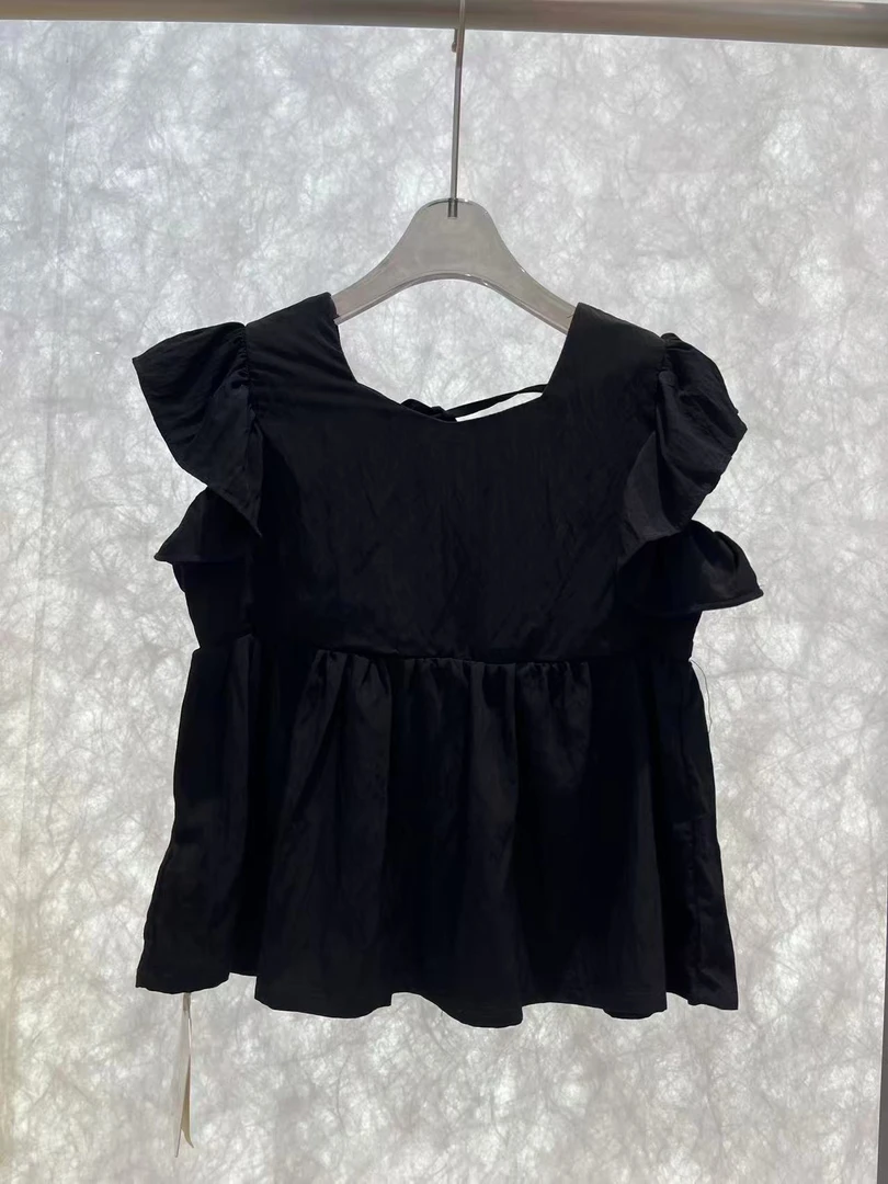 【恩姐定制】C夏季童装女童百搭蝴蝶结上衣ENCK37