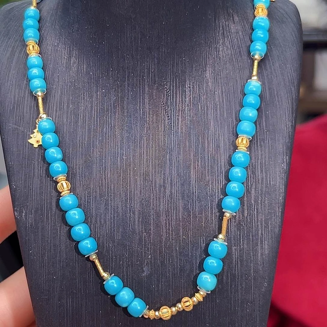 绿松石珠宝奇石18K金镶嵌