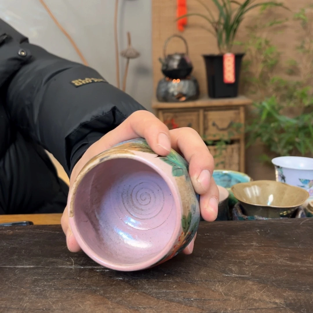 杯景德镇柴烧手绘杯