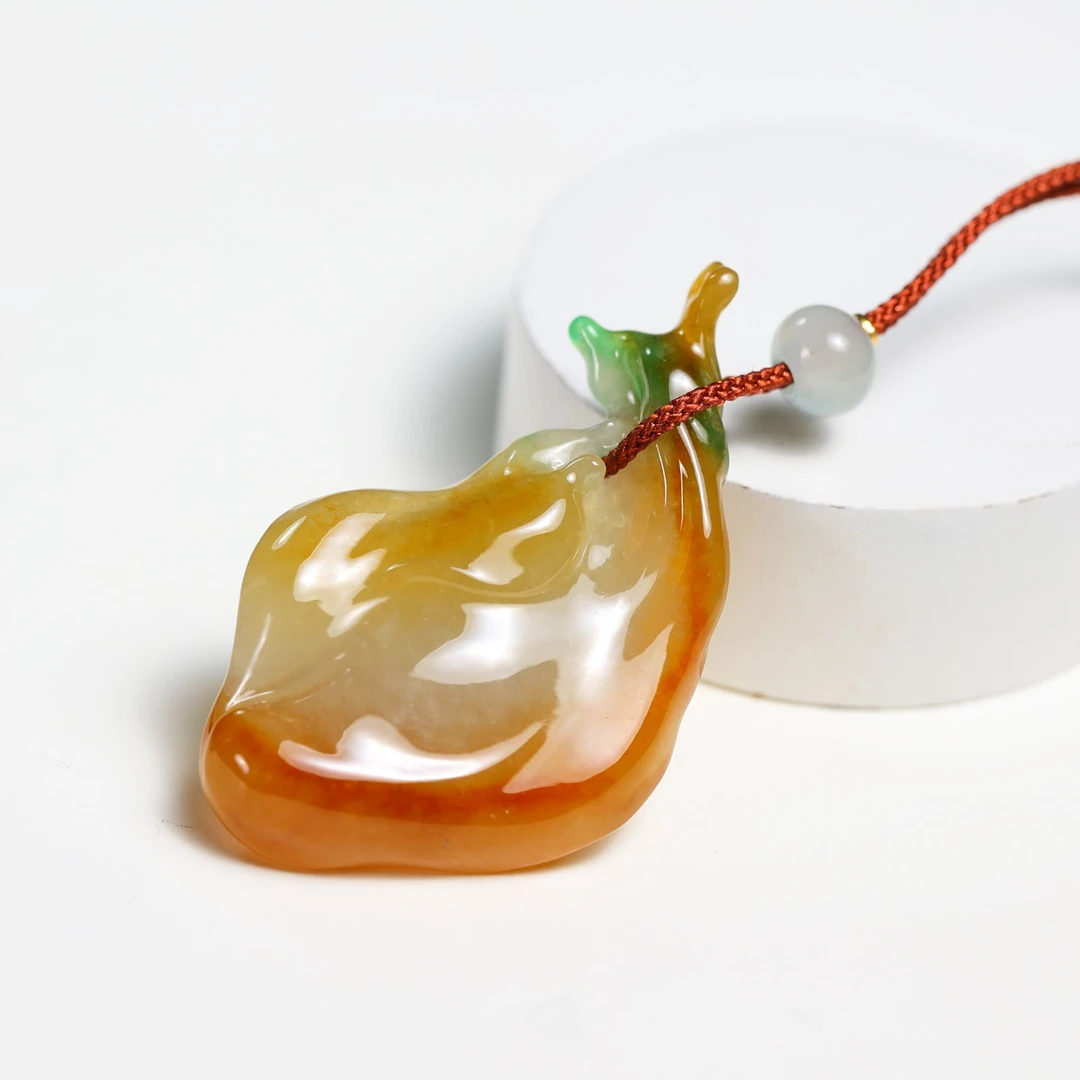 【庄家】天然冰种红黄绿三彩翡翠颈饰
