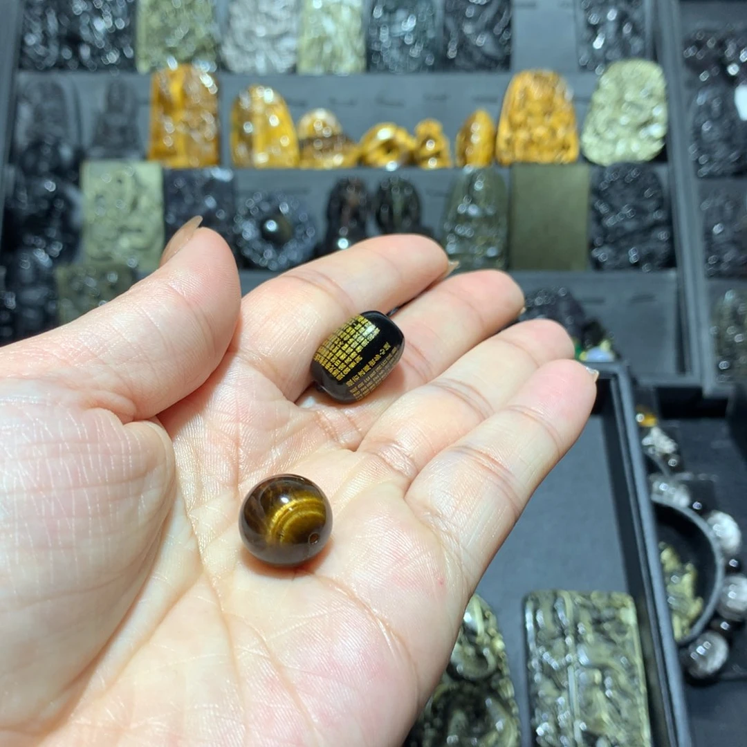 黑曜岩手串未镶嵌不*气