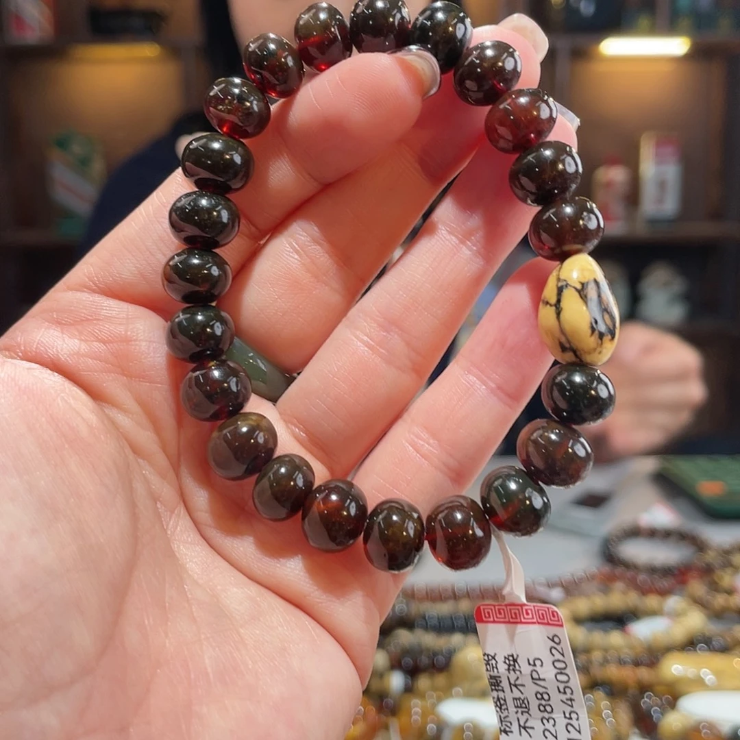 琥珀未镶嵌手链10m血翳