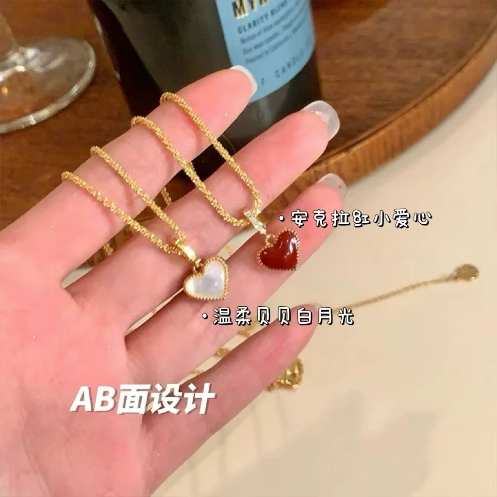 铜合金项链 【小确幸】秋冬温柔红色项链