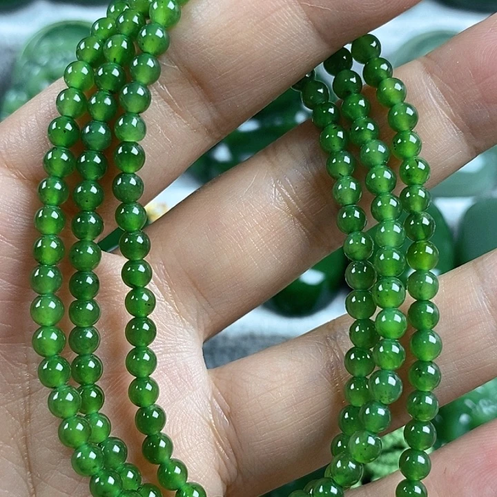 吊坠(不含链)未镶嵌和田玉（碧玉）4mm