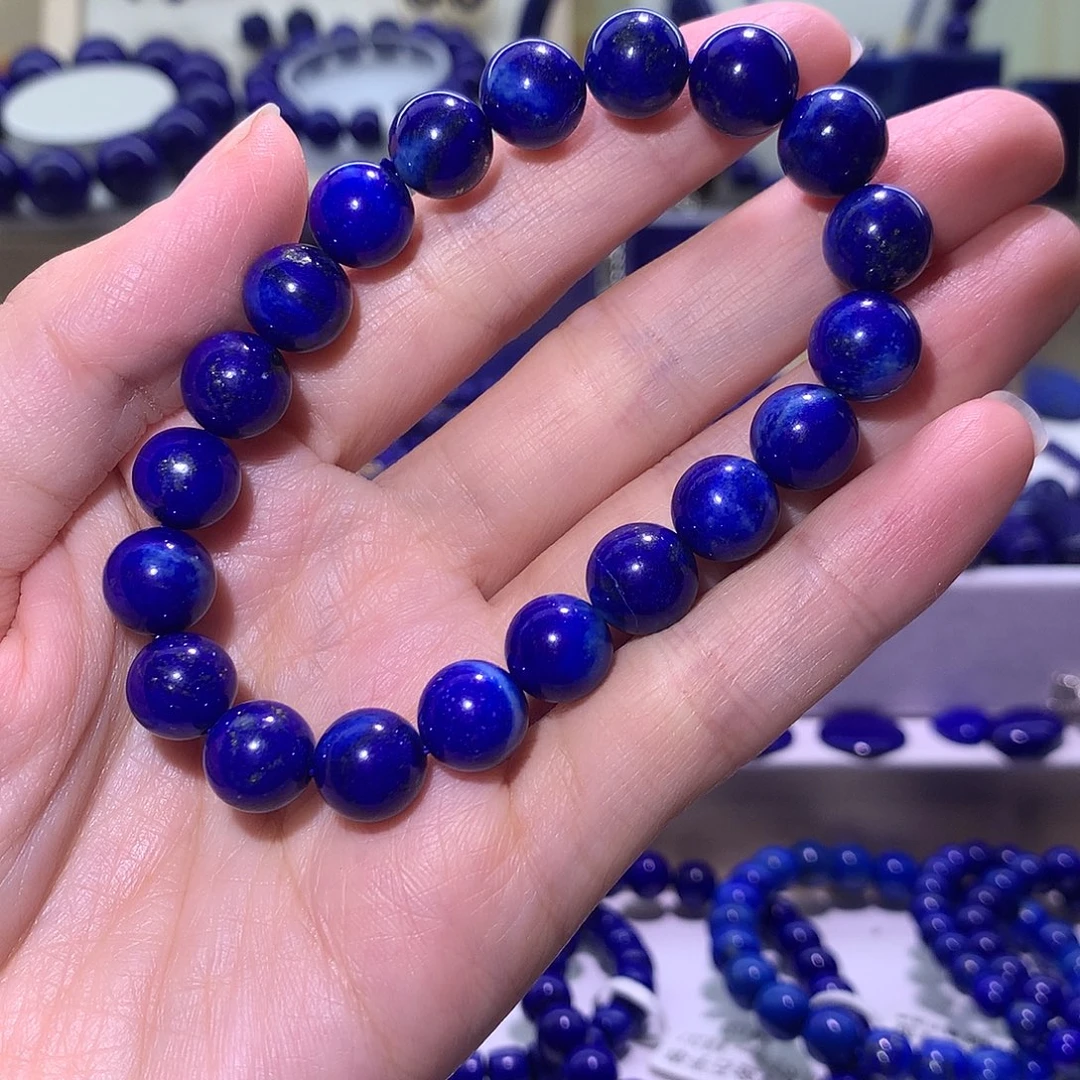 青金石未镶嵌天然原矿圆珠手串10m+福利