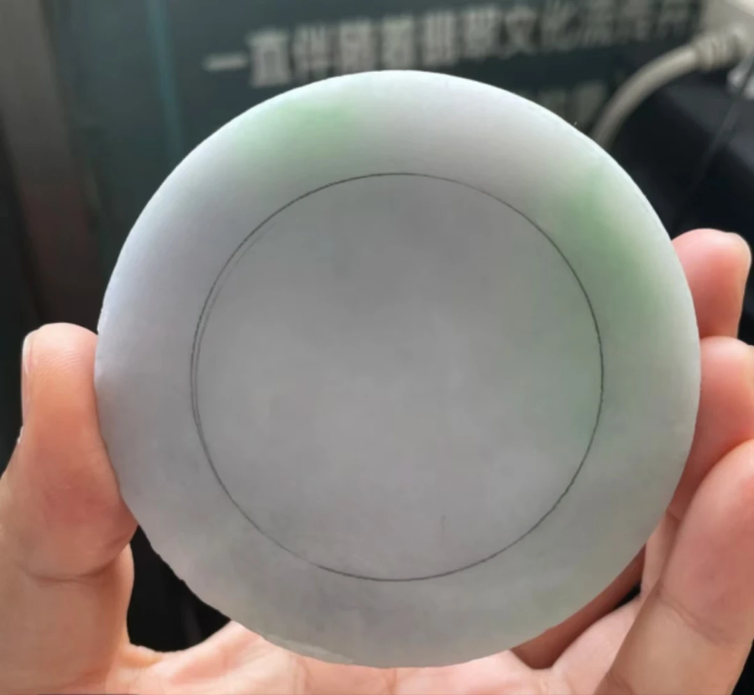 缅甸翡翠手镯毛料开窗定制冰种纯天然
