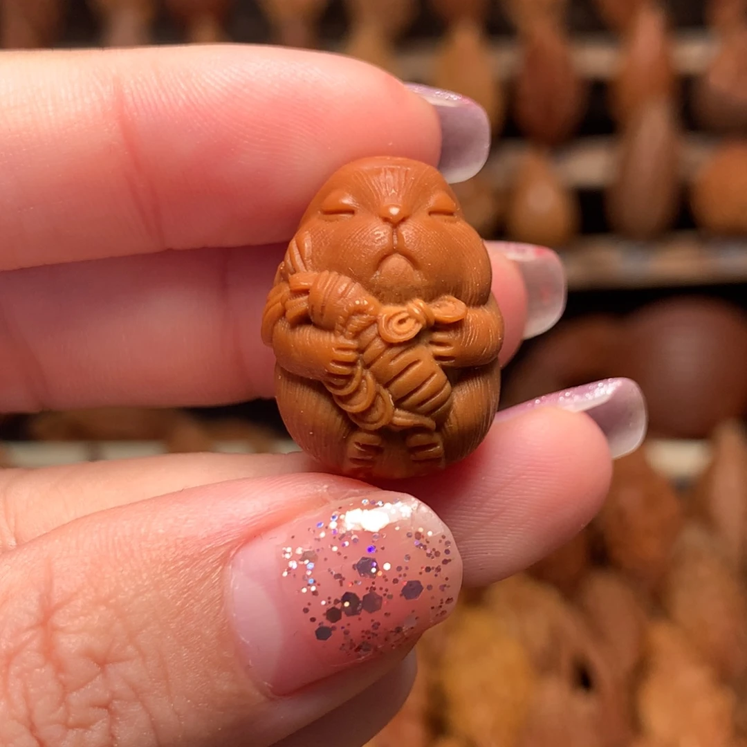 把件橄榄核豆*萝卜兔