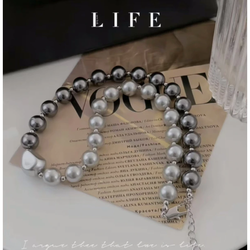 铜合金玻璃项链 铜合金/玻璃TT-ENTRY LUX【花迹】 T108 双灰花迹项