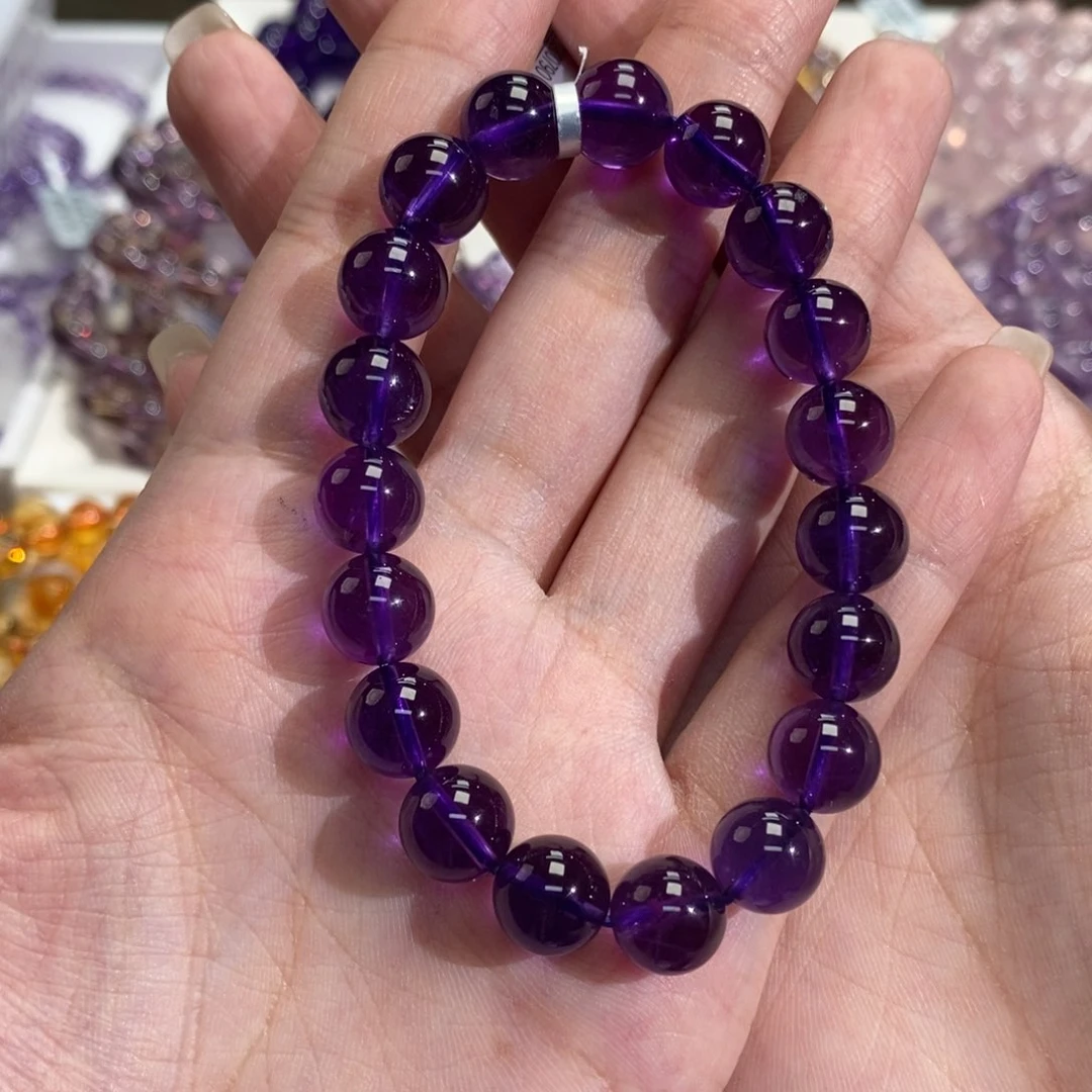 水晶手链未镶嵌9mm+乌拉圭紫水晶