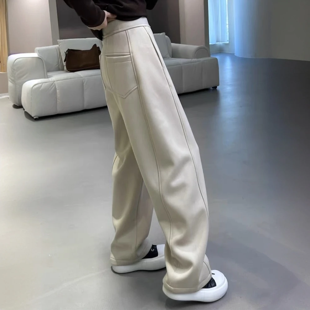2025春秋新款大码高腰宽松休闲卫裤女胖mm梨形身材显瘦拖地阔腿裤