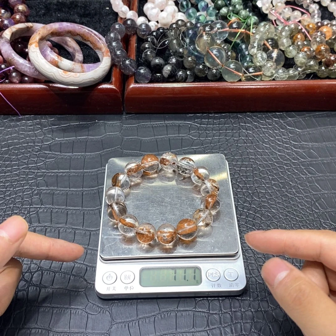 未镶嵌手链水晶红你好股15