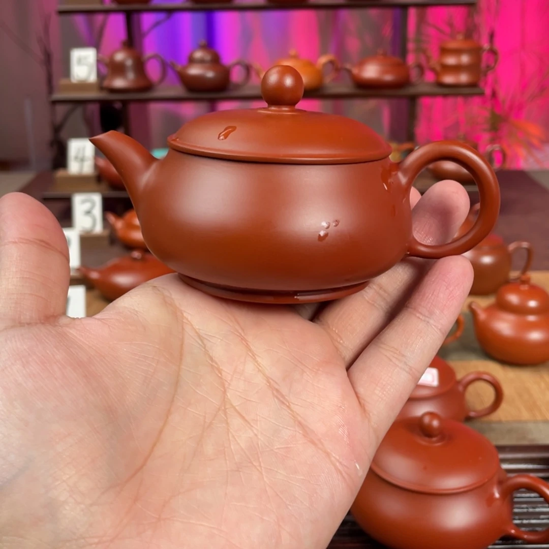 潮***产紫砂茶壶精工超薄明炉微瑕120cc