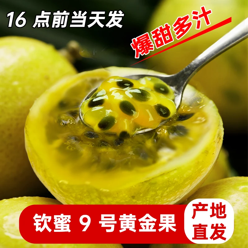 广西钦蜜9号黄金百香果新鲜3斤大果包邮当季百香果原浆水果好吃